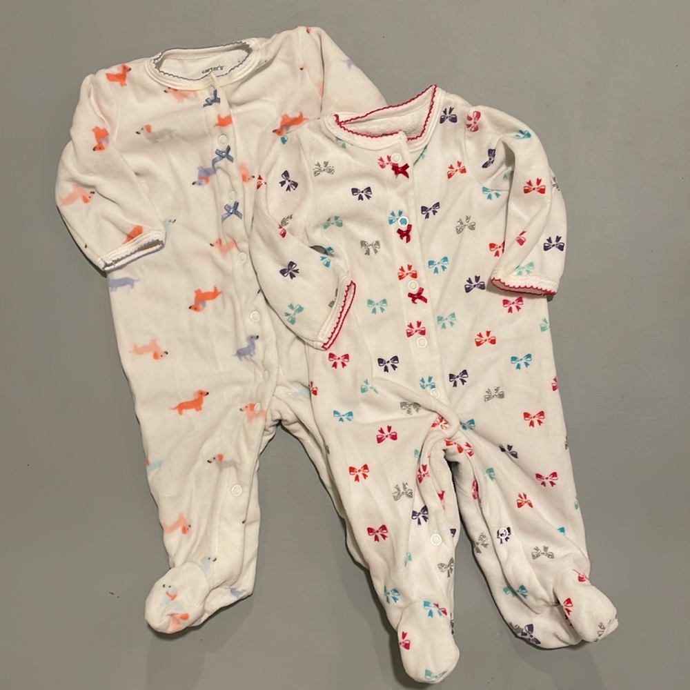 Baby girl warm footed sleepers